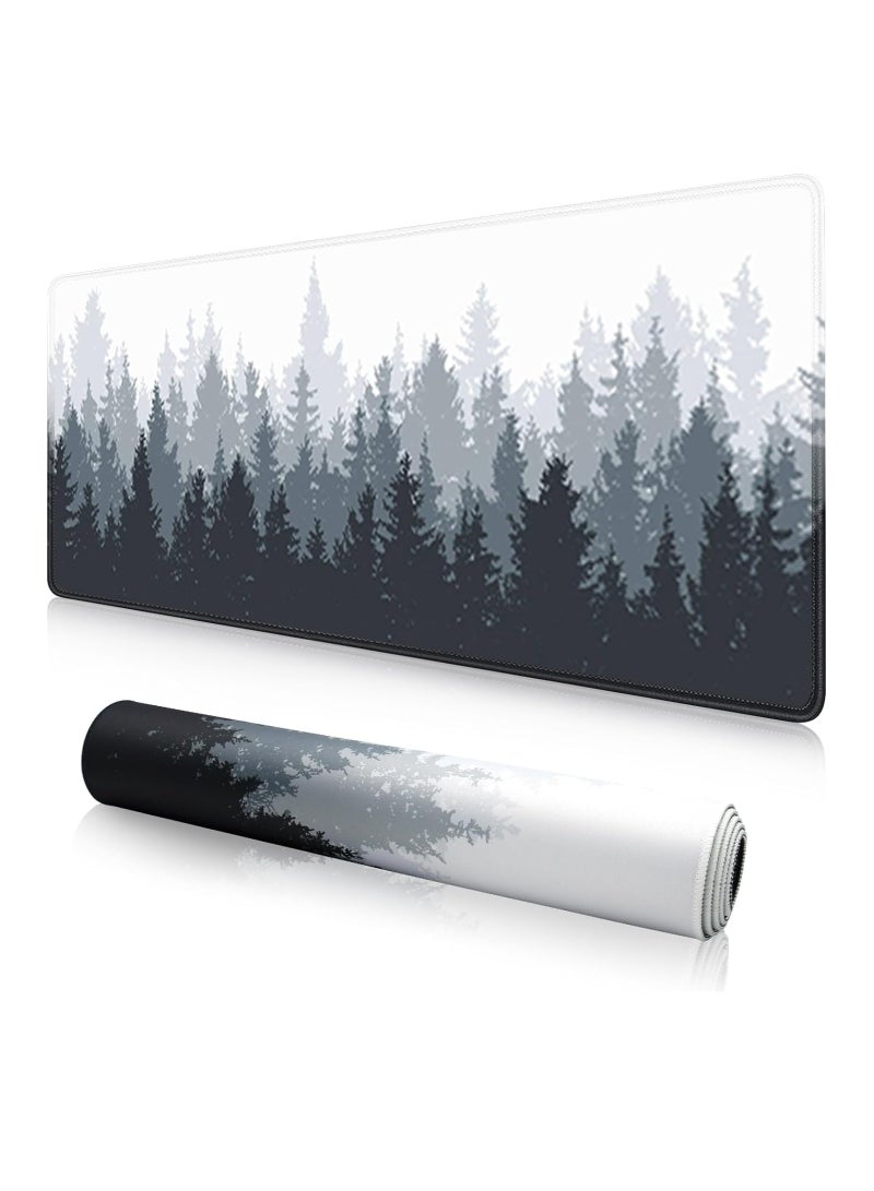 Arabest Large Mouse Pad 900x400mm Extended Gaming Mouse Pad Non-Slip Rubber Base Mouse pad Office Desk Mat Desk Pad Smooth Cloth Surface Keyboard Mouse Pads for Computers (forest silhouette)  - Image 1
