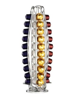 Capsule holder capsule stand swivel straight holder for 40 pieces Nespresso coffee capsules silver