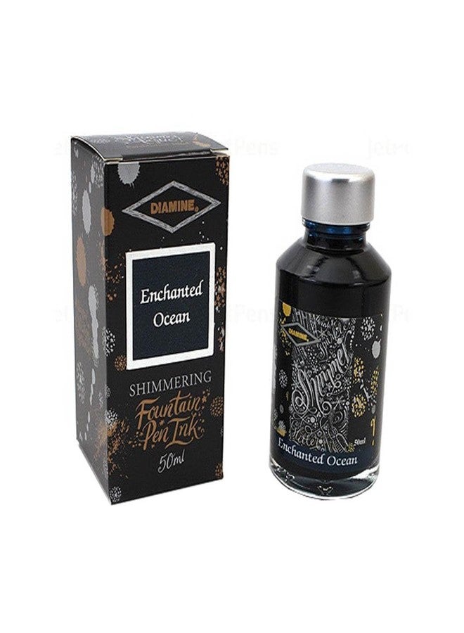 Diamine Fountain Pen Bottled Ink, 50ml - Shimmering Enchanted Ocean - Image 2
