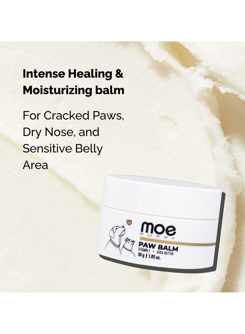 Moe Puppy Moe Puppy Natural Paw Balm for Dogs & Cats | Lick Safe Paw Balm for Cracked & Dry Paws and Nose | Heals, Repairs & Moisturizes Paws, Elbows & Dry itchy nose (30 g) (Pack of 1)  - Image 3