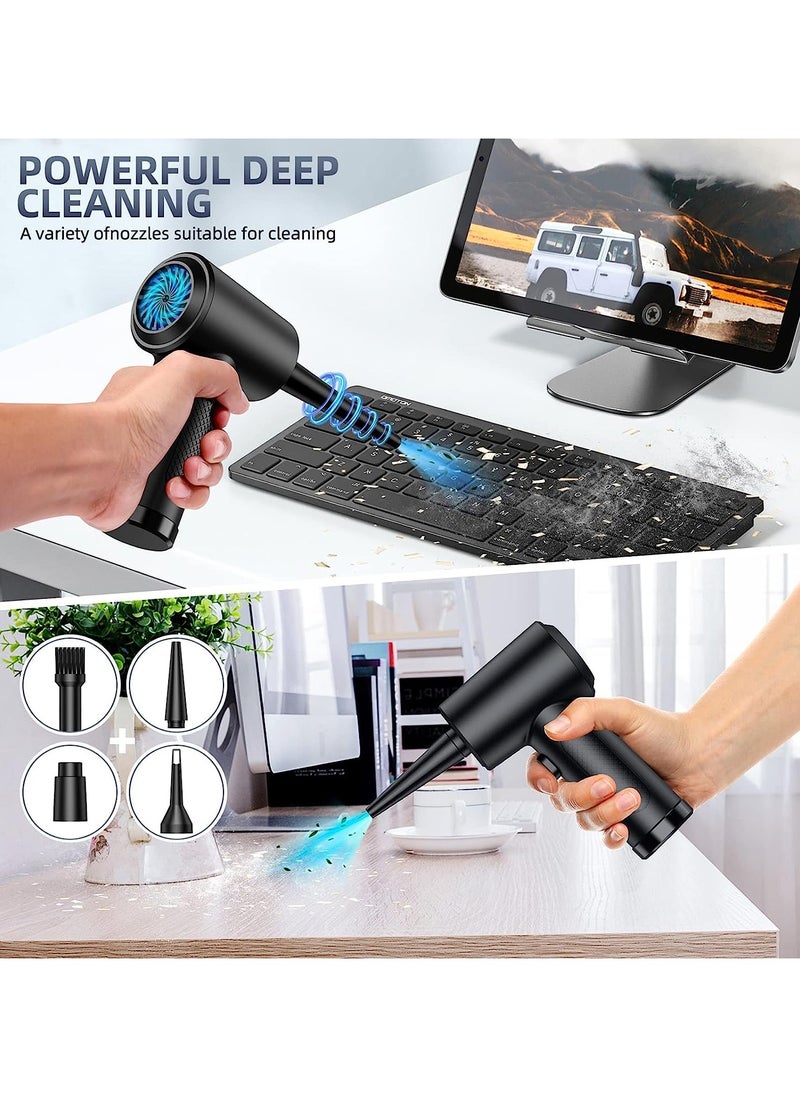 SYOSI - Compressed Air Duster Keyboard Cleaner for Office, Reusable Good Replacement Can Electric 91000RPM Cordless Air Duster PC 7600mAh Electric Duster Keyboard Cleaner for Laptop, Computer - Image 1