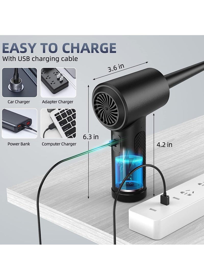 SYOSI - Compressed Air Duster Keyboard Cleaner for Office, Reusable Good Replacement Can Electric 91000RPM Cordless Air Duster PC 7600mAh Electric Duster Keyboard Cleaner for Laptop, Computer - Image 1