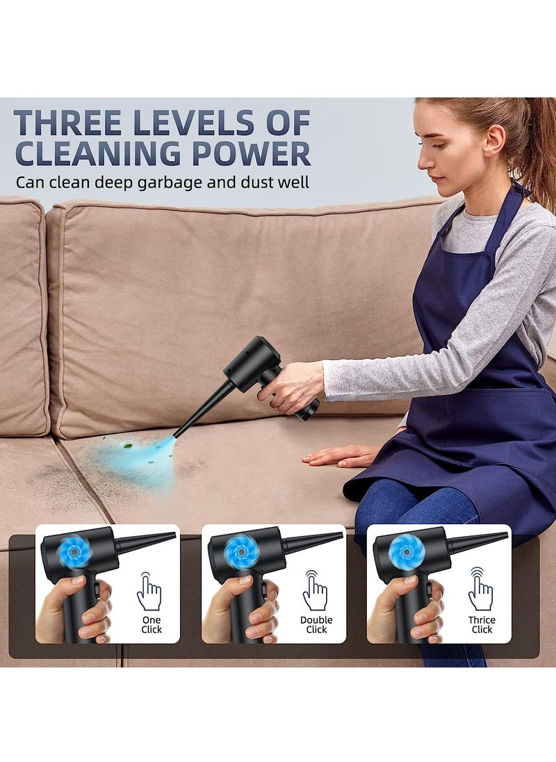 SYOSI - Compressed Air Duster Keyboard Cleaner for Office, Reusable Good Replacement Can Electric 91000RPM Cordless Air Duster PC 7600mAh Electric Duster Keyboard Cleaner for Laptop, Computer - Image 1