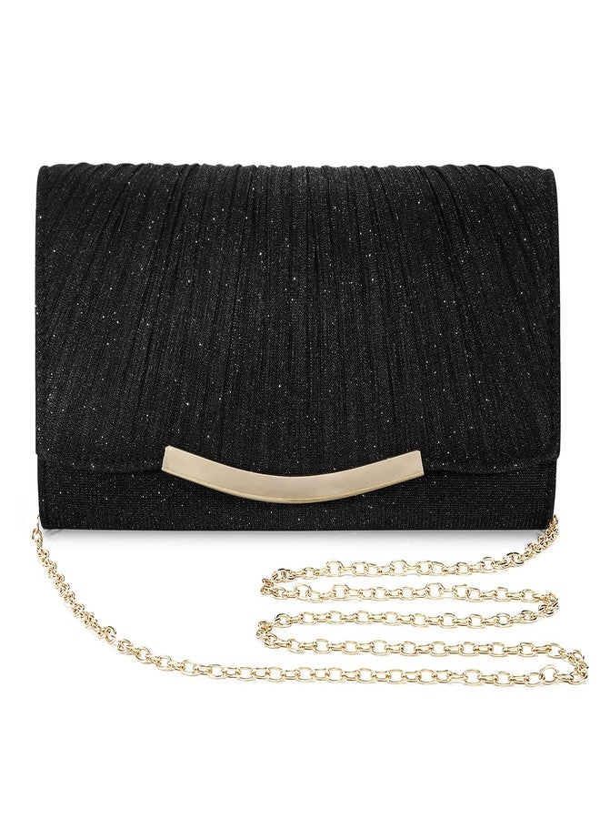 UBAYMAX Evening Bag Clutch Purses for Women Lady Girl Handbags Crossbody Bag Wedding Bag for Prom Cocktail Party Wedding Engagement (Black), Black - B, Evening Bag - Image 1
