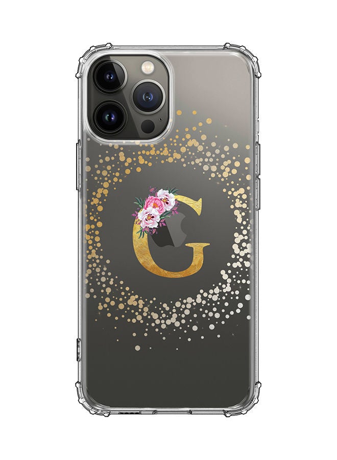 Stylizedd Monogram Design Classic Clear Cover for Apple iPhone 13 Pro Max Case Soft TPU Gel Thin Transparent Flexible Cover - G - Image 1