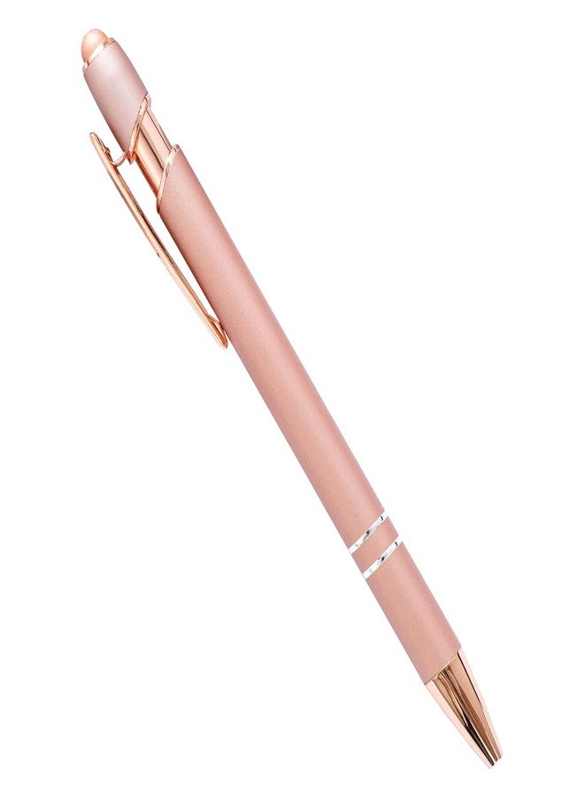 PASISIBICK 8 Pack Rose Gold Ballpoint Pen 2-in-1 Stylus Retractable Metal Stylus Pen for Touch Screens with Stylus tip, 1.0 mm Black Ink（8 PCS Rose Gold） - Image 5