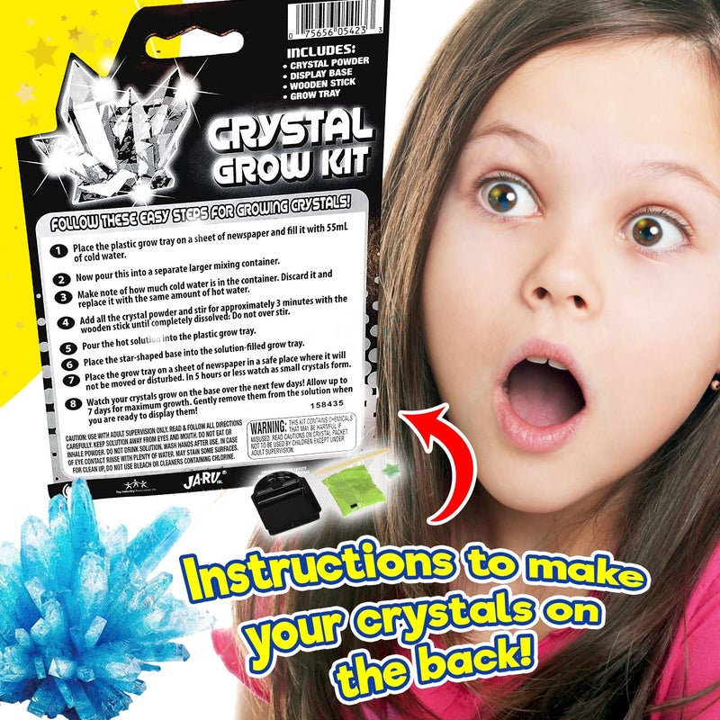 جا-رو Ja-Ru Magic Crystal Growing Kit (مجموعة ألعاب معدنية واحدة) تجارب علمية DIY للأطفال والمراهقين. ألعاب مختبر تعليمية متعة وباردة. أفكار الهدايا الشعبية للفتيات والفتيان. مجموعة الأحجار الكريمة. 5423-1B - Image 3
