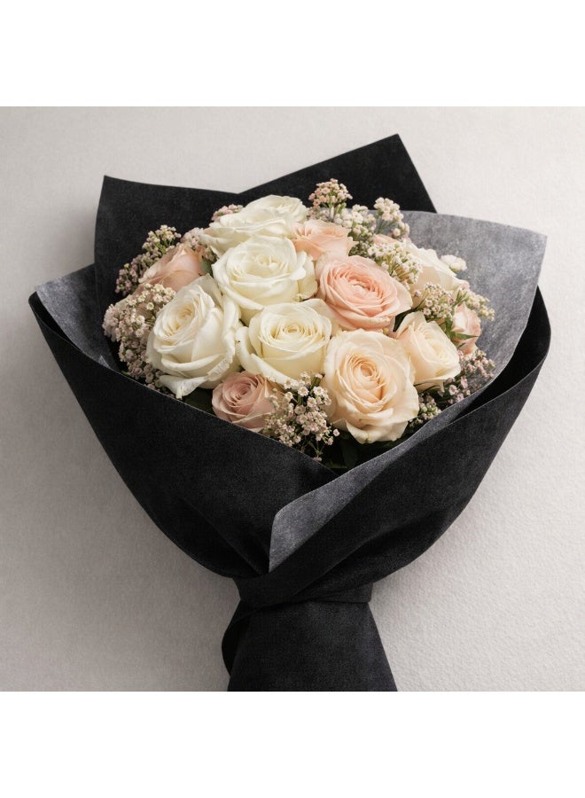 Si Bonne لفة تغليف هدايا فاخرة من المخمل الأسود 53 سم × 6 ياردات - Image 2