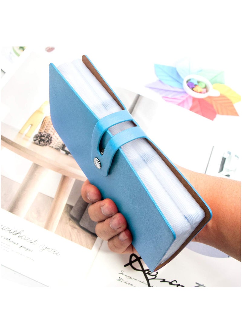 Excefore حامل بطاقات الائتمان، منظم بطاقات العمل، واقي بطاقات الائتمان مع 96 فتحة للبطاقات، حامل بطاقات العمل يحجب RFID لإدارة بطاقاتك المختلفة لمنع الخسارة أو التلف (أزرق) - Image 4