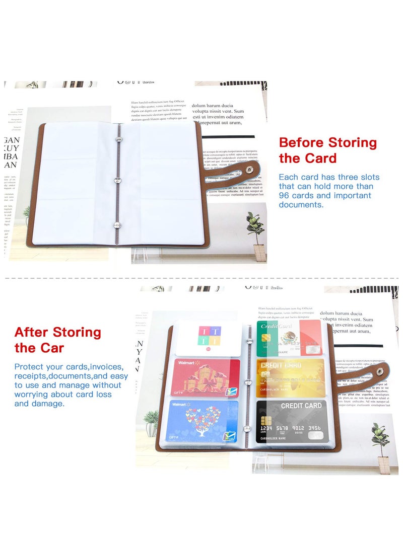 Excefore حامل بطاقات الائتمان، منظم بطاقات العمل، واقي بطاقات الائتمان مع 96 فتحة للبطاقات، حامل بطاقات العمل يحجب RFID لإدارة بطاقاتك المختلفة لمنع الخسارة أو التلف (أزرق) - Image 3