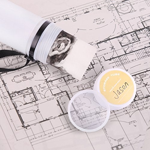 TRANSON Durable Poster Storage Tube with Straps 24"-40" Extendable for Blueprints, Artwork, Maps, Posters Color White - Image 4