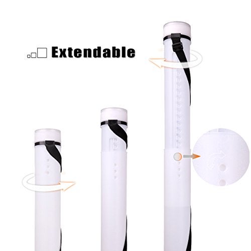 TRANSON Durable Poster Storage Tube with Straps 24"-40" Extendable for Blueprints, Artwork, Maps, Posters Color White - Image 3
