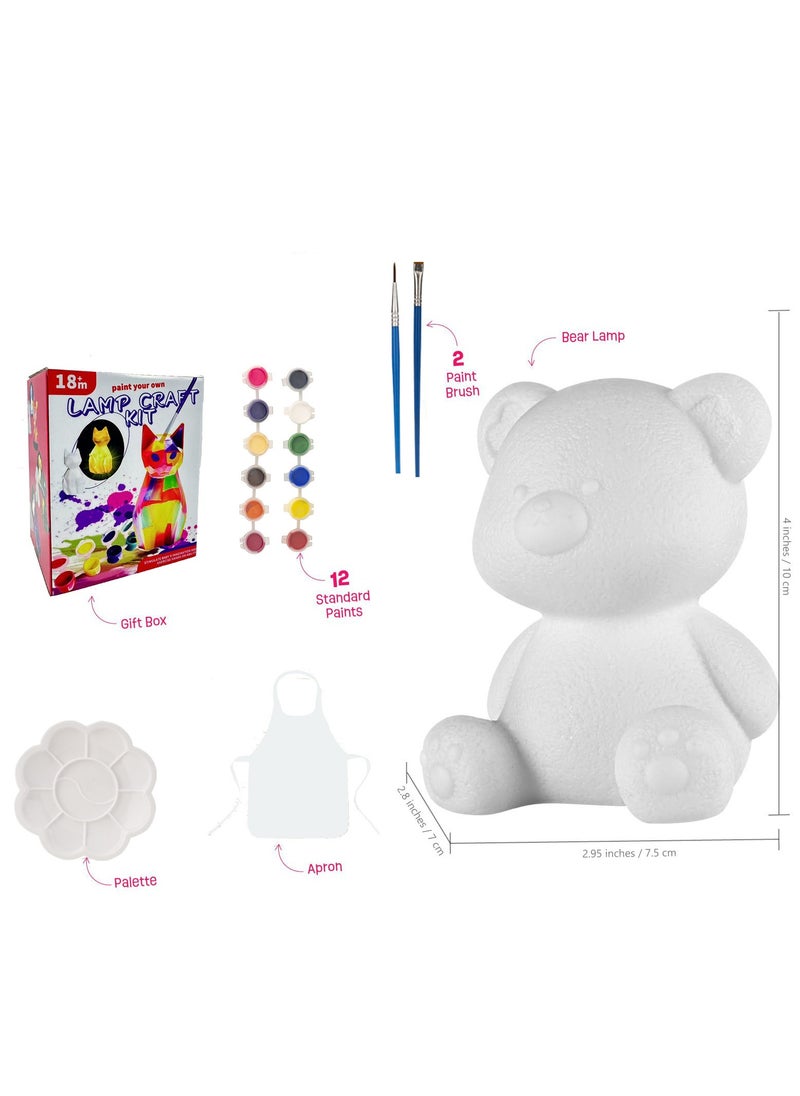 Mr. Penda Paint Your Own Bear Lamp Kit, Art Supplies Arts and Crafts Kit, Painting Kit for Kids, Bear Toys for Boys Girls and Kids, Girls Boy Birthday Gift  - Image 2