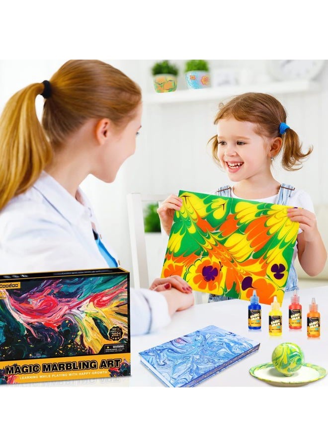 Coodoo Water Marble Painting for Kids - Arts & Crafts for Girls and Boys Craft Kits Ideal Gifts for Kids Age 6+ 8-12 Years - Image 5