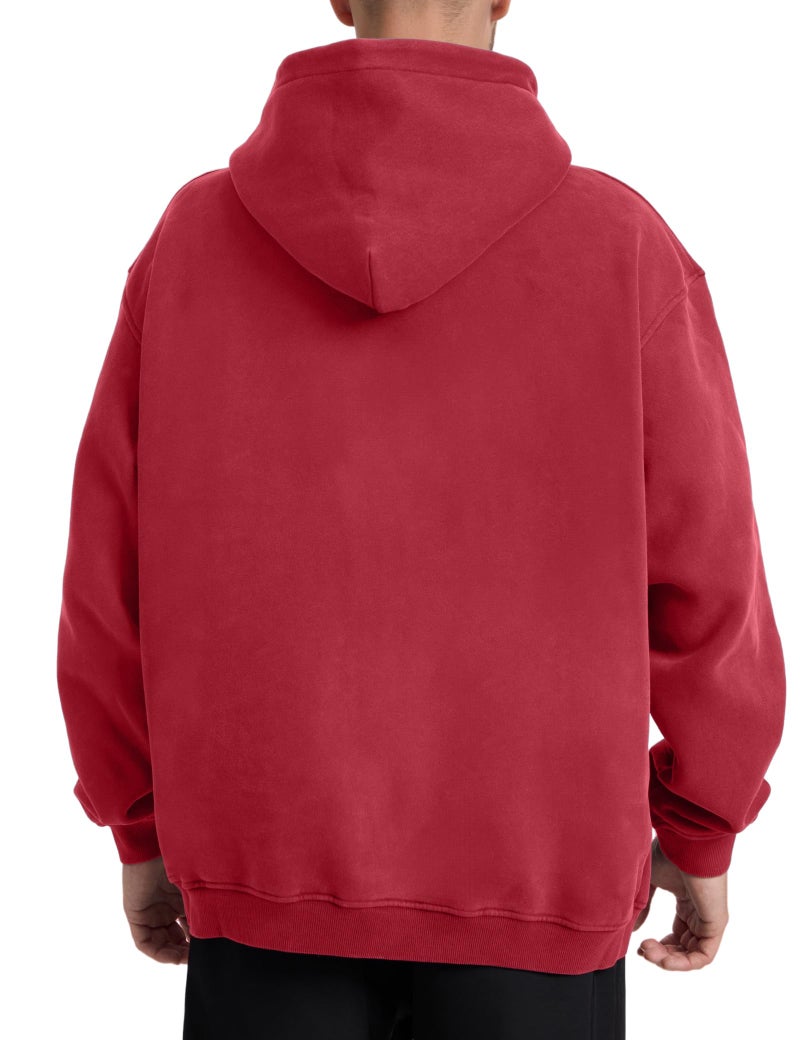 Dnzzs Acid Wash Hoodie Super Soft Sweatshirt for Mens Pullover Oversized Men's Fashion Hoodies & Sweatshirts Vintage Streetwear Red - Image 3