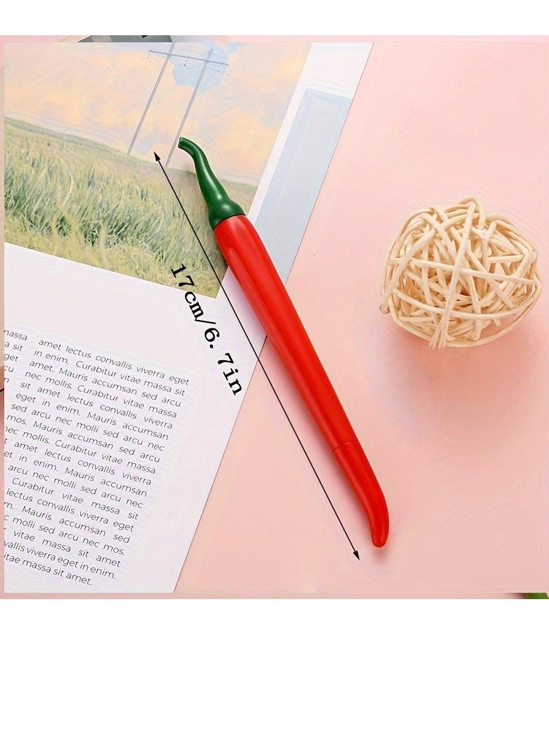 Generic 3 pc Chili Pepper Shaped Neutral Pen Student Stationery Fine Tip Pen Student Writing Pen Children's Signature Pen  - Image 4