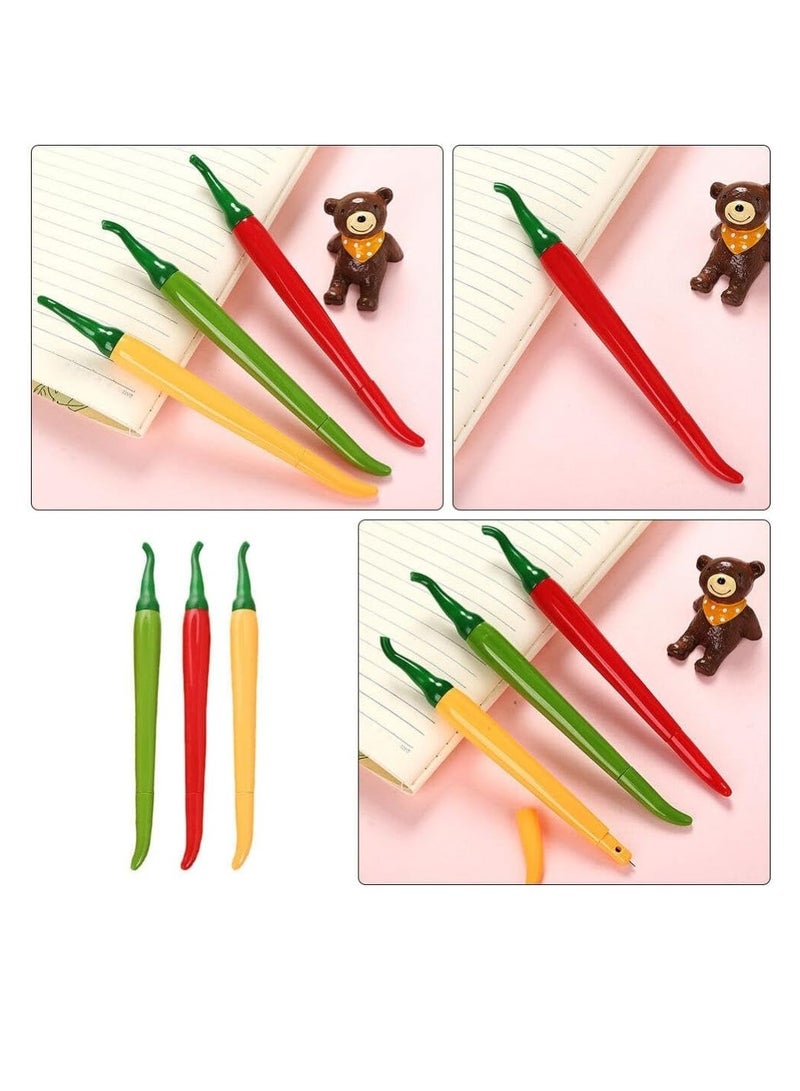 Generic 3 pc Chili Pepper Shaped Neutral Pen Student Stationery Fine Tip Pen Student Writing Pen Children's Signature Pen  - Image 3