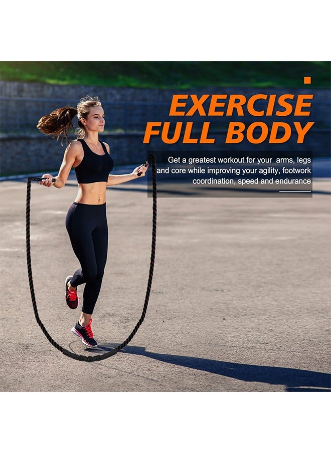 GROIC 3M Jump Rope, Weighted Jump Ropes, Heavy Skipping Rope for Exercise, Jumpropes for Home Workout, Total Body Workout Equipment  - Image 4