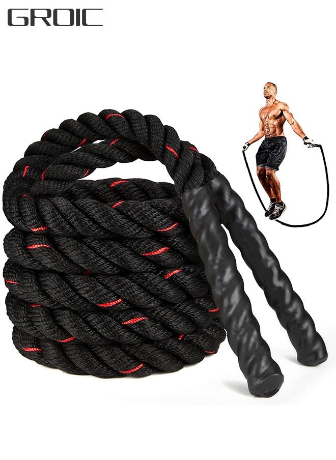 GROIC 3M Jump Rope, Weighted Jump Ropes, Heavy Skipping Rope for Exercise, Jumpropes for Home Workout, Total Body Workout Equipment  - Image 1