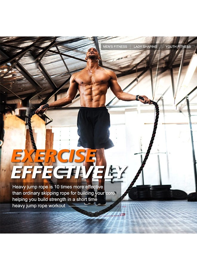 GROIC 3M Jump Rope, Weighted Jump Ropes, Heavy Skipping Rope for Exercise, Jumpropes for Home Workout, Total Body Workout Equipment  - Image 5