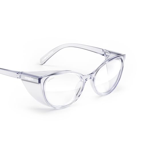 Stoggles Cat Eye Z871 Certified Polycarbonate Safety Glasses Scratch ShatterProof BlueLight UV Blocking Lens Top Side Shields AntiFog Dip Coated Durable Protective Stylish Eyewear - Image 1