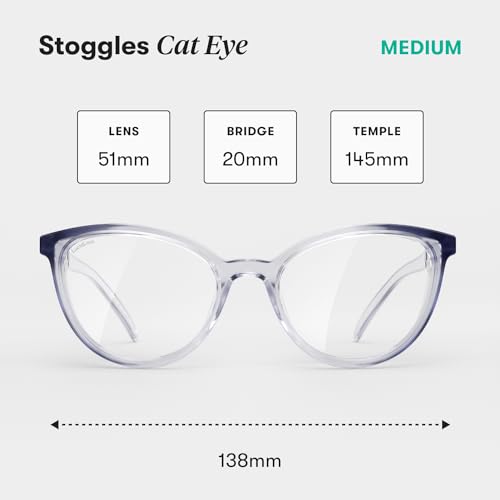 Stoggles Cat Eye Z871 Certified Polycarbonate Safety Glasses Scratch ShatterProof BlueLight UV Blocking Lens Top Side Shields AntiFog Dip Coated Durable Protective Stylish Eyewear - Image 3