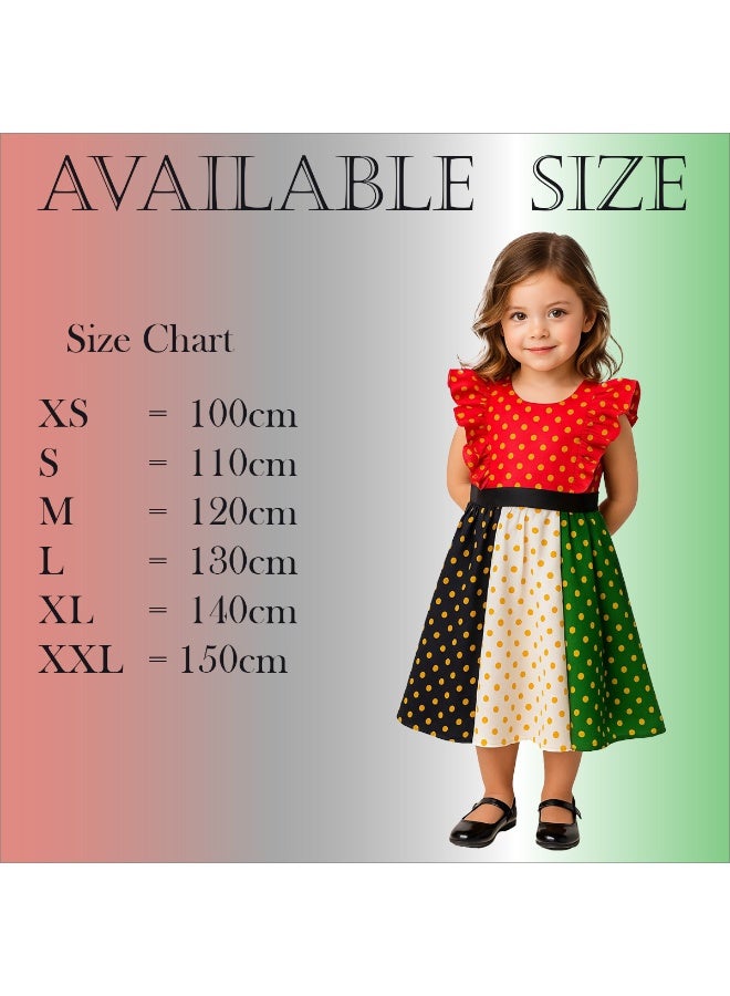 المنزل الذكي هوم سمارت فستان بنقشة علم اليوم الوطني للبنات احتفلي باليوم الوطني لدولة الإمارات العربية المتحدة بأناقة الزي الوطني لدولة الإمارات العربية المتحدة للمناسبات الوطنية الاحتفالية - Image 2