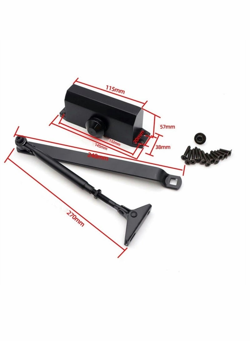 Automatic Door Closer Size 5 Suitable for Door Weight 85 105kg Spring Hydraulic Door Closer Aluminum Alloy Material Heavy Duty Easy Installation H 1322 H 1683 H 1883 (GK 1883 Size 5 Black) - Image 2