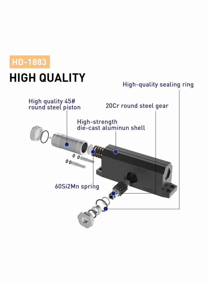 Automatic Door Closer Size 5 Suitable for Door Weight 85 105kg Spring Hydraulic Door Closer Aluminum Alloy Material Heavy Duty Easy Installation H 1322 H 1683 H 1883 (GK 1883 Size 5 Black) - Image 5