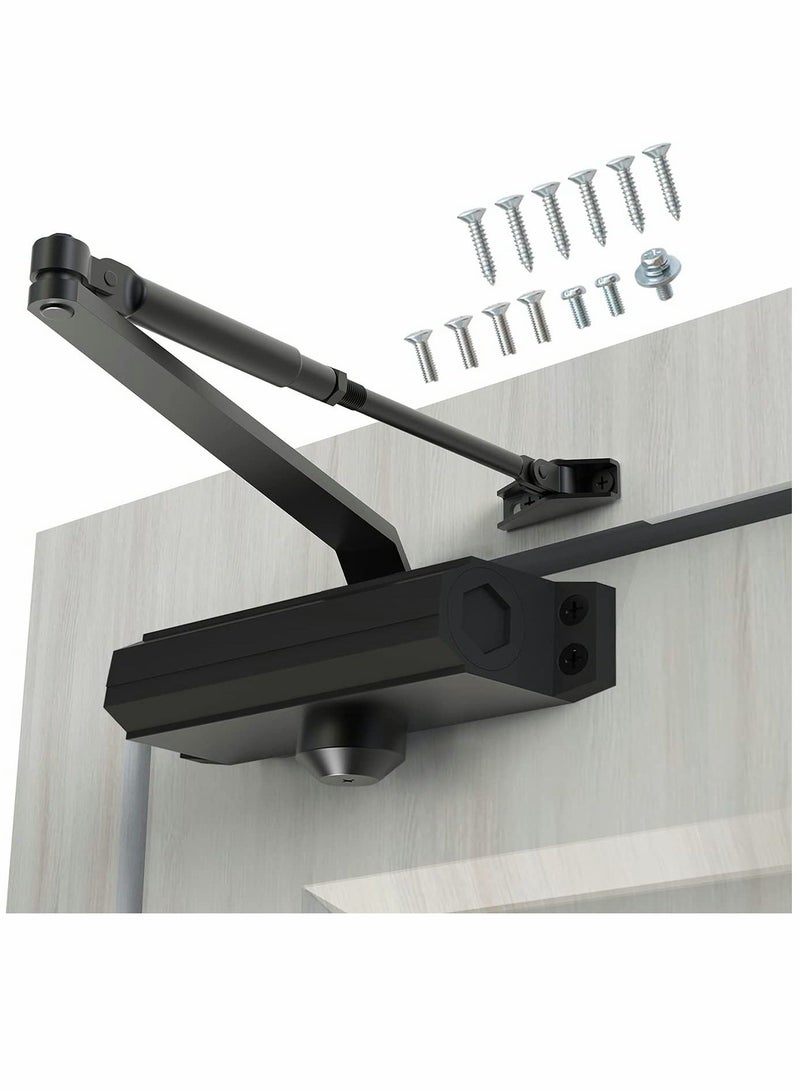 Automatic Door Closer Size 5 Suitable for Door Weight 85 105kg Spring Hydraulic Door Closer Aluminum Alloy Material Heavy Duty Easy Installation H 1322 H 1683 H 1883 (GK 1883 Size 5 Black) - Image 1