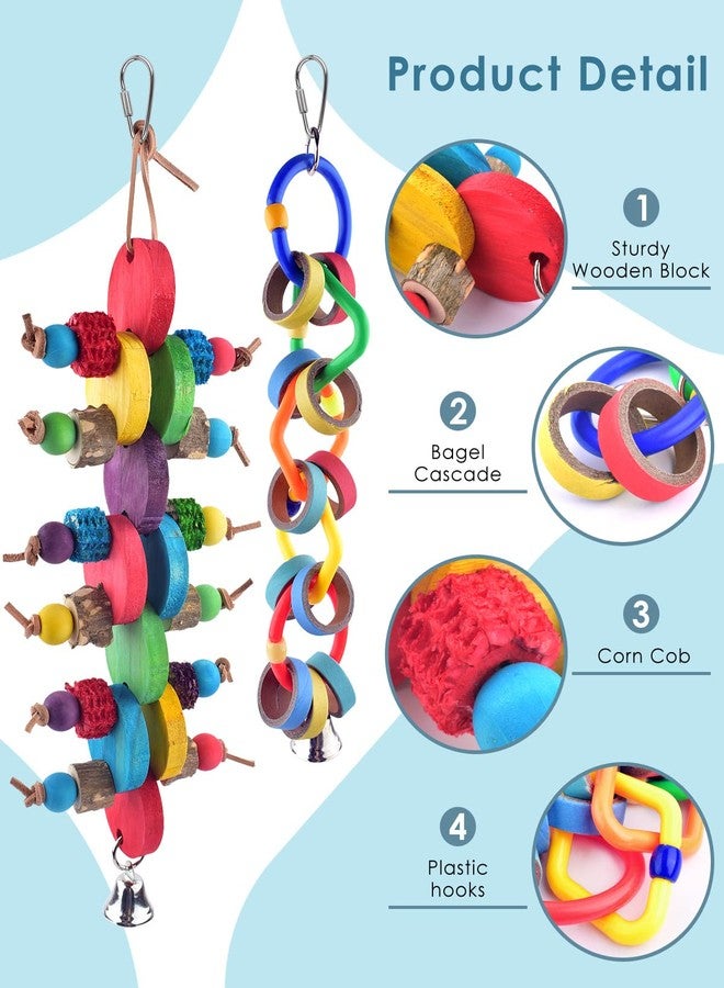 Bissap 2 PCS Bird Chew Toys, Multicolored Bagel Cascade Bird Parrot Toy Biting Paper Cardboard Olympic Rings Conures Toys for Amazon Cockatiels Cockatoos Macaws and Similar Sized Pet Birds - Image 3