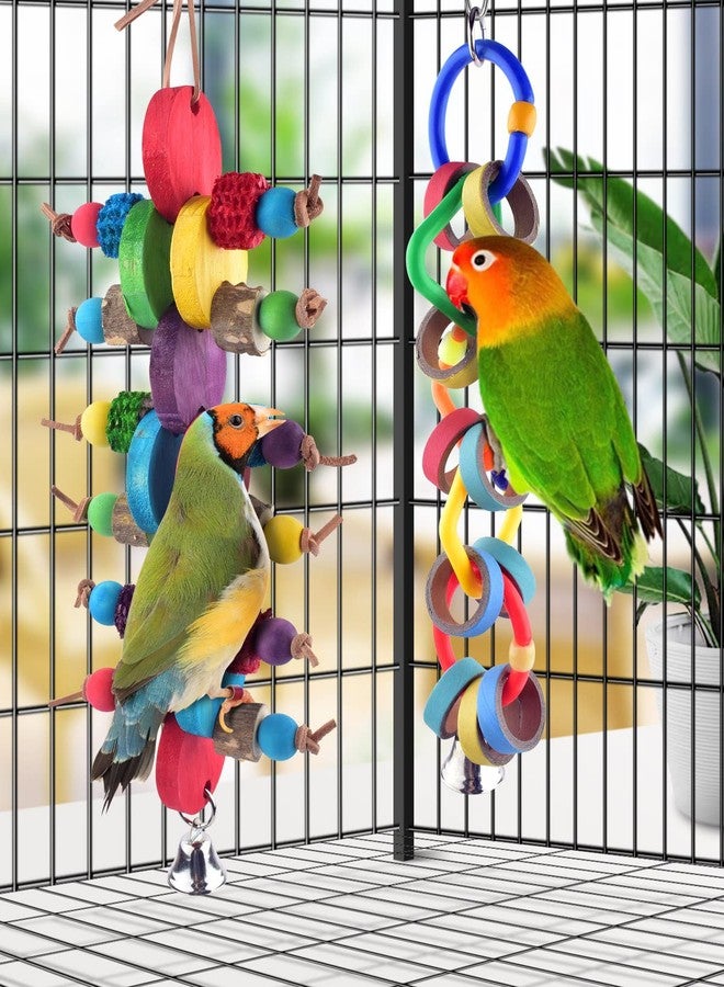 Bissap 2 PCS Bird Chew Toys, Multicolored Bagel Cascade Bird Parrot Toy Biting Paper Cardboard Olympic Rings Conures Toys for Amazon Cockatiels Cockatoos Macaws and Similar Sized Pet Birds - Image 5
