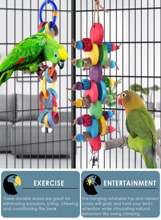 Bissap 2 PCS Bird Chew Toys, Multicolored Bagel Cascade Bird Parrot Toy Biting Paper Cardboard Olympic Rings Conures Toys for Amazon Cockatiels Cockatoos Macaws and Similar Sized Pet Birds - Image 4