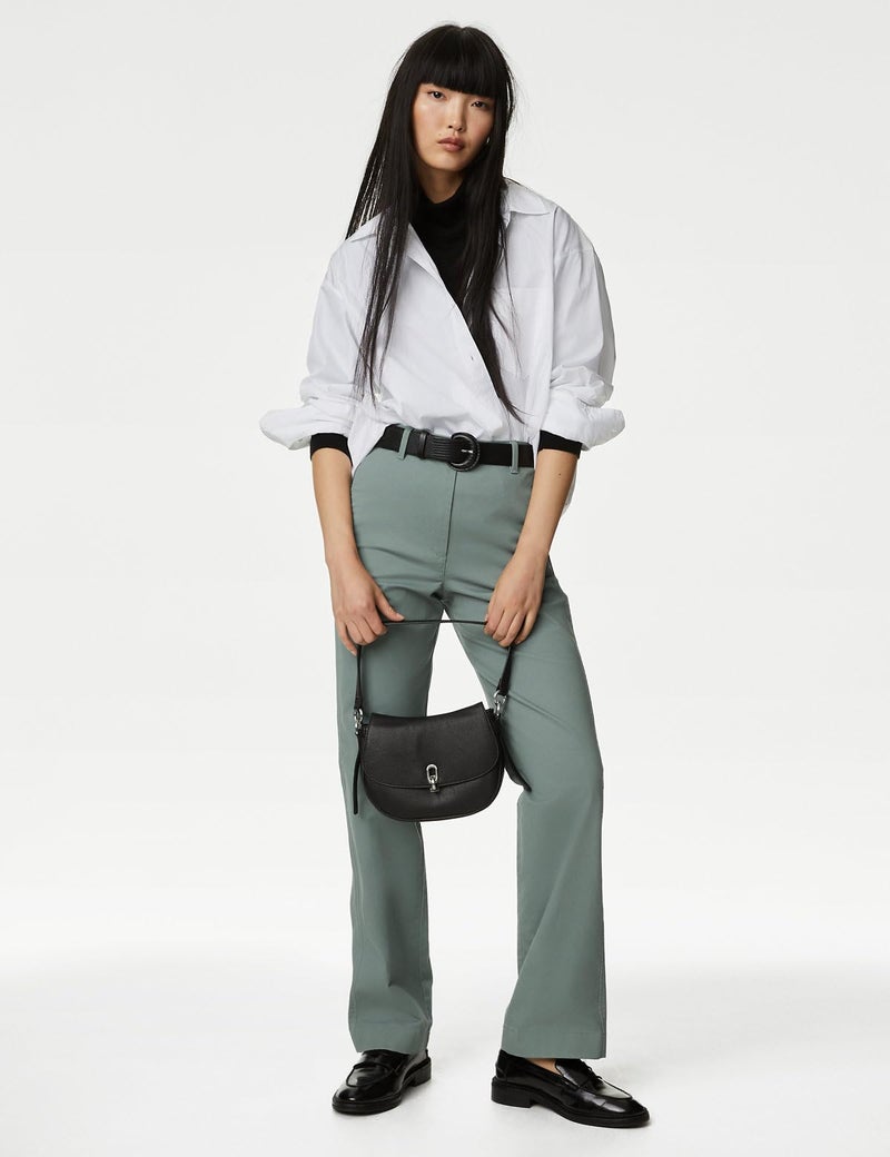 Marks & Spencer Cotton Rich Straight Leg Chinos - Image 2