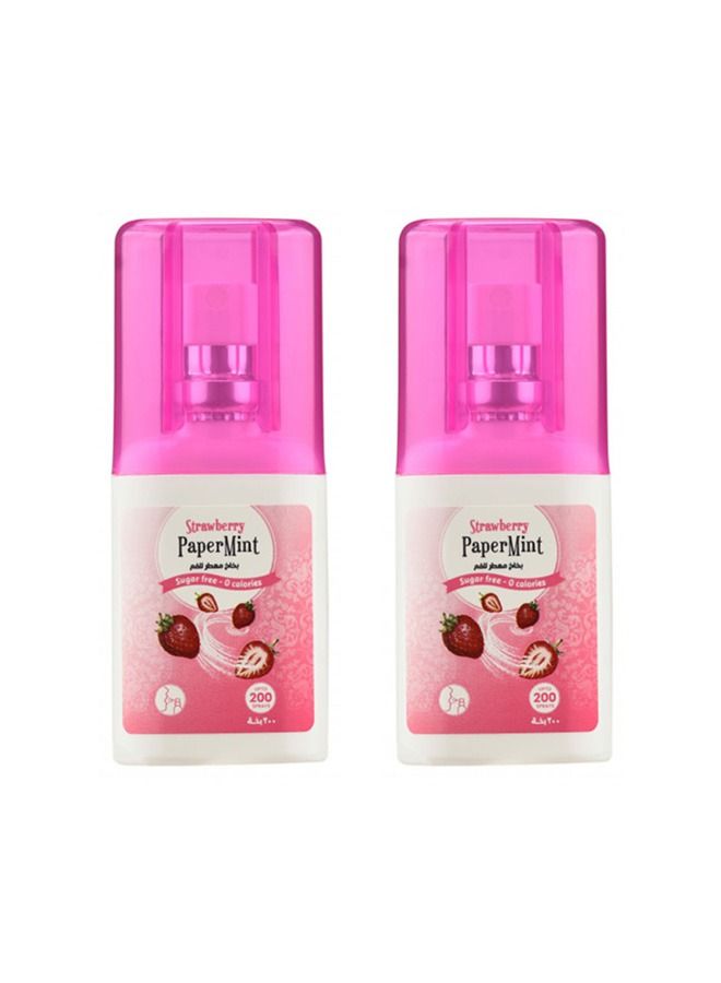 Papermint 2 pieces of Strawberry flavored mouth spray 200 sprays