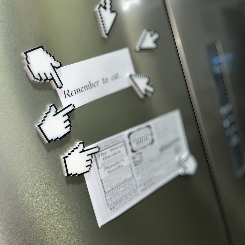 3pcs Arrow Shaped Computer Mouse Magnetic Notes Holder for Office Fridge Whiteboard with Click Effect Design - Image 1