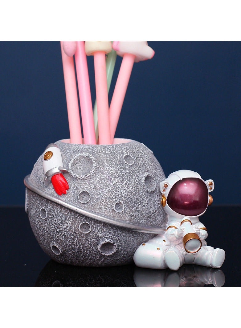 KASTWAVE Astronaut Pen Holder, for Kids Astronaut Pen Organizer Fairy Figure Pen Holder, for Desk Decoration, Back to School Gift, for Kids (Purple) - Image 1