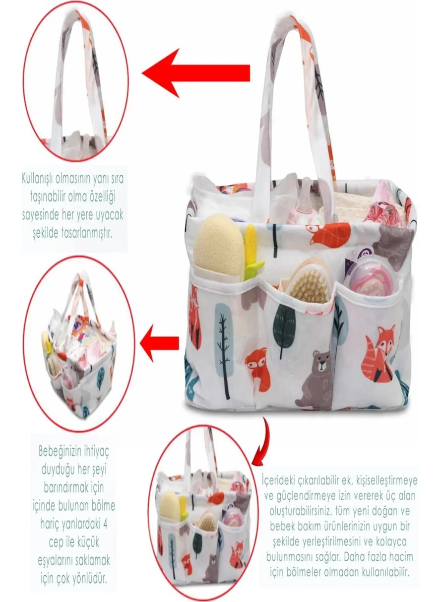 Mor Bebe Purple Baby Felt Mother Baby Care Bag Organizer