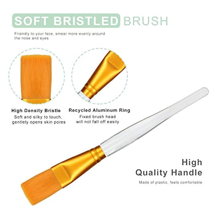Plazuria Face Mask Mixing Bowl Set, 5 in 1 DIY Facemask Mixing Tool Kit with Facial Mask Bowl Stick Spatula Silicone Face Mask Brush & Premium Soft Face Brushes - Image 4
