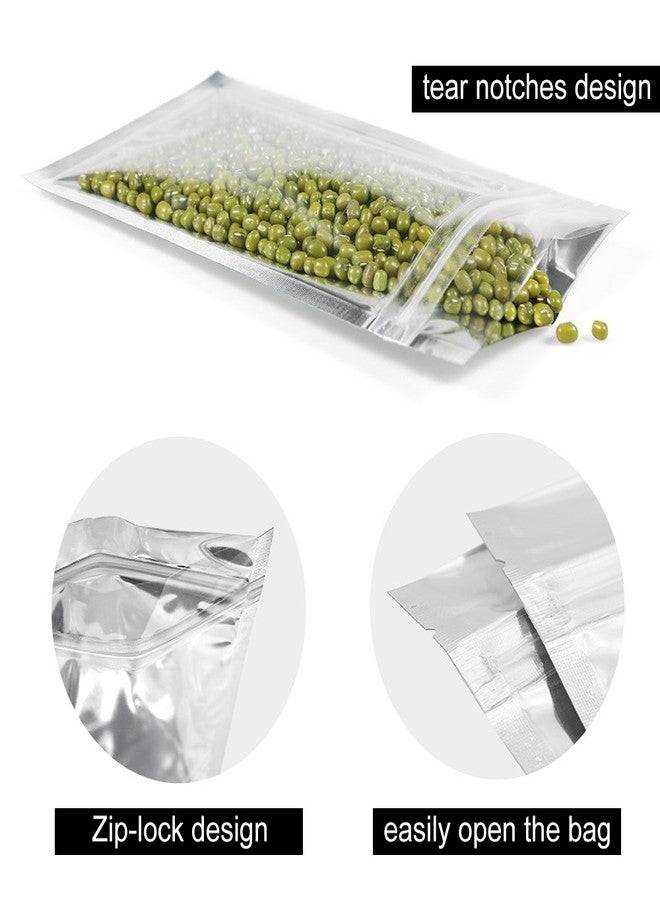 GooGou Resealable Zip Mylar Bag Food Storage Aluminum Foil Bags Smell Proof Pouches 100pcs(5.11x7.87 in) - Image 4