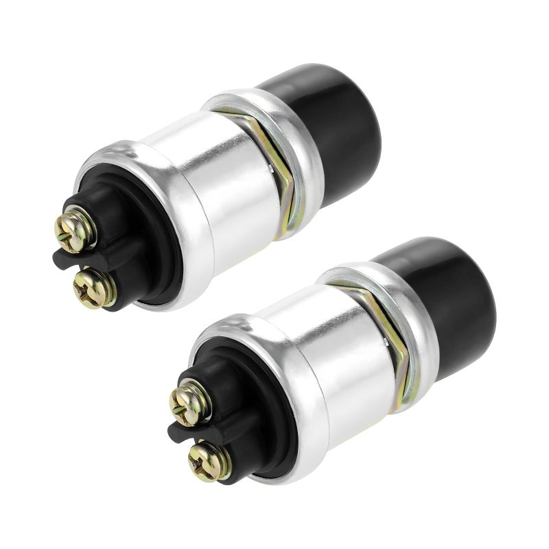 Ohleats 2 PCS Push Button Momentary Starter Switch 12V24V Horn Engine Start Switch Replacement Waterproof Momentary Switch Starter for Truck Tractor Marine Boat Car Accessories Black - Image 3