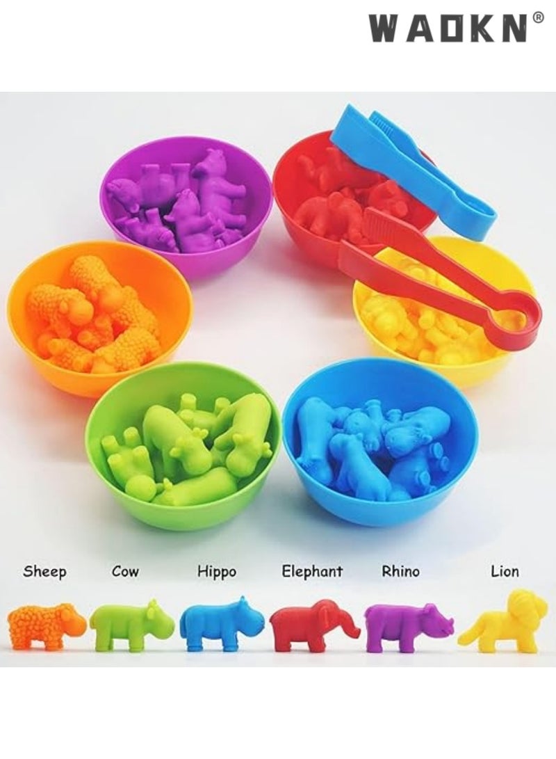 دبليو أيه أو كي أن لعبة مطابقة العد، ألعاب الفرز مع أكواب الفرز، تصنيف الألوان والتدريب الحسي، مجموعة ألعاب تعليمية لمرحلة ما قبل المدرسة، هدية للأطفال الصغار، الأولاد والبنات من سن 3 سنوات فما فوق (النقل) - Image 5