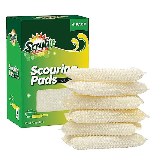 SCRUBIT Multi-Purpose Scouring Pad by Scrub-It - Non-Scratch Cleaning Dobie Pads for Pots, Pans, Dishes, Utensils & Non-Stick Cookware - Sponge Scrubbers Use for Kitchen, Bathroom & More (6 Pack) - Image 1