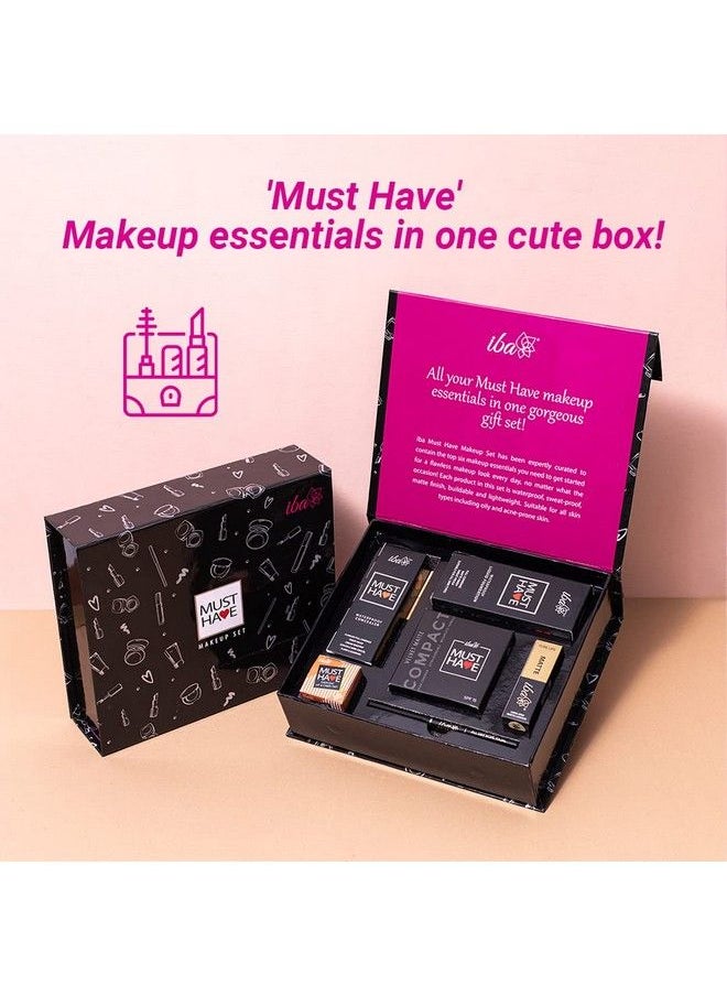 Iba Must Have Makeup Set (Fair) Waterproof Foundation Concealer Matte Compact Lip & Cheek Tint Matte Lipstick Smudge Proof Kajal  - Image 3