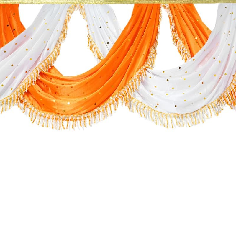 PRIYAKANT SAFAWALA PRIYAKANT SAFAWALA Ganpati Decoration Kaichi Jhalar Ideas at Home Festival Temple Wedding and Special Ganesh Chaturthi Decoration Jhalar Size Length 30 Feet and Hight 18 Inches Mango and White - Image 4