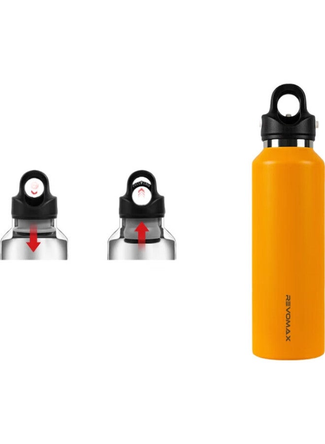 Revomax Car Thermos Cup, Large Capacity, 316 Stainless Steel, Keeps Hot And Cold, Water Bottle For Men And Women, Sunflower Yellow, 592Ml - Image 1