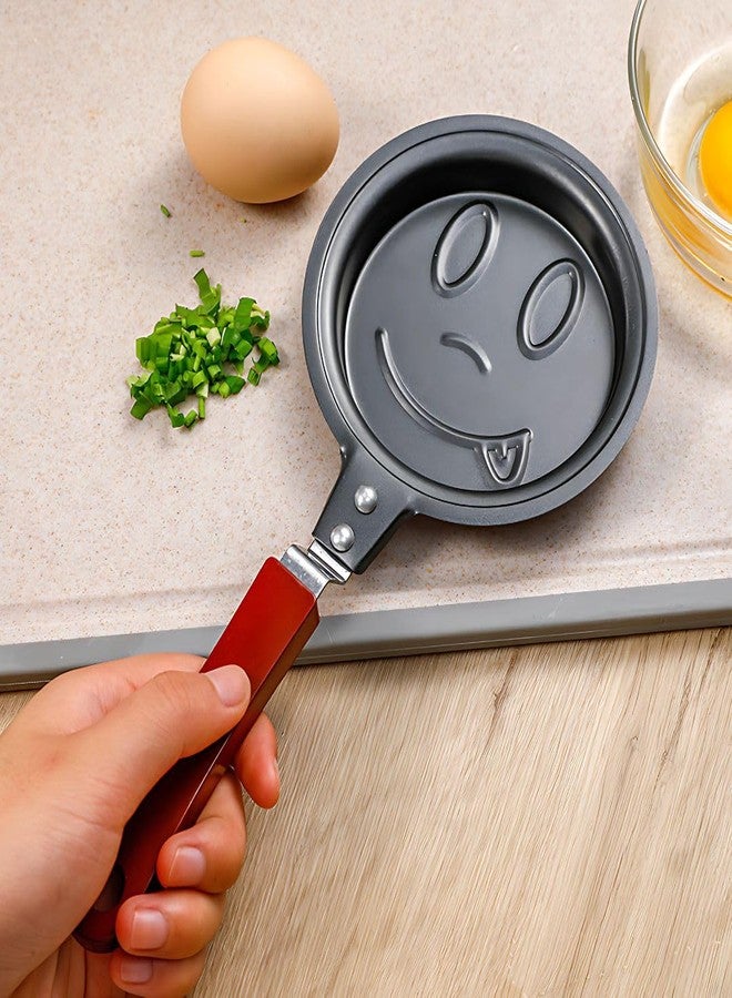 LASALE Creative Breakfast - Non Stick Mini Pancake, Uttapam & Omelette Frying Pan for Breakfast, Fun Frying Pan with Molds (Smile) - Image 1