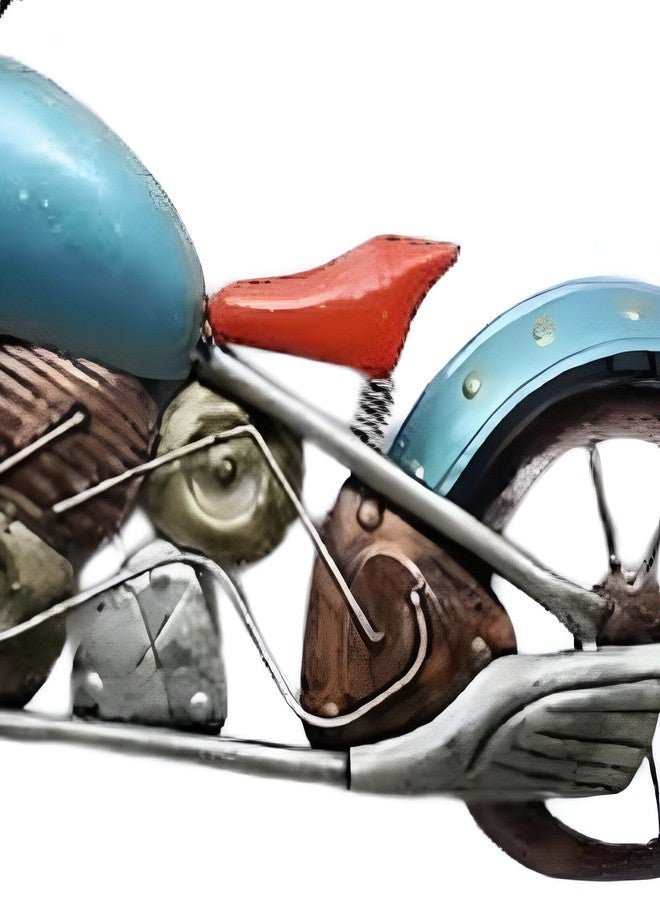 RHD Bike Time Metal Abstract/Wall Sculpture/Wall Hanging/Wall Art Multicolor for Home Decoration/Living Room/Office/Cafe (Turquoise)(28X2X18 IN) - Image 5