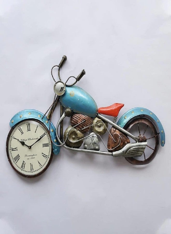 RHD Bike Time Metal Abstract/Wall Sculpture/Wall Hanging/Wall Art Multicolor for Home Decoration/Living Room/Office/Cafe (Turquoise)(28X2X18 IN) - Image 2