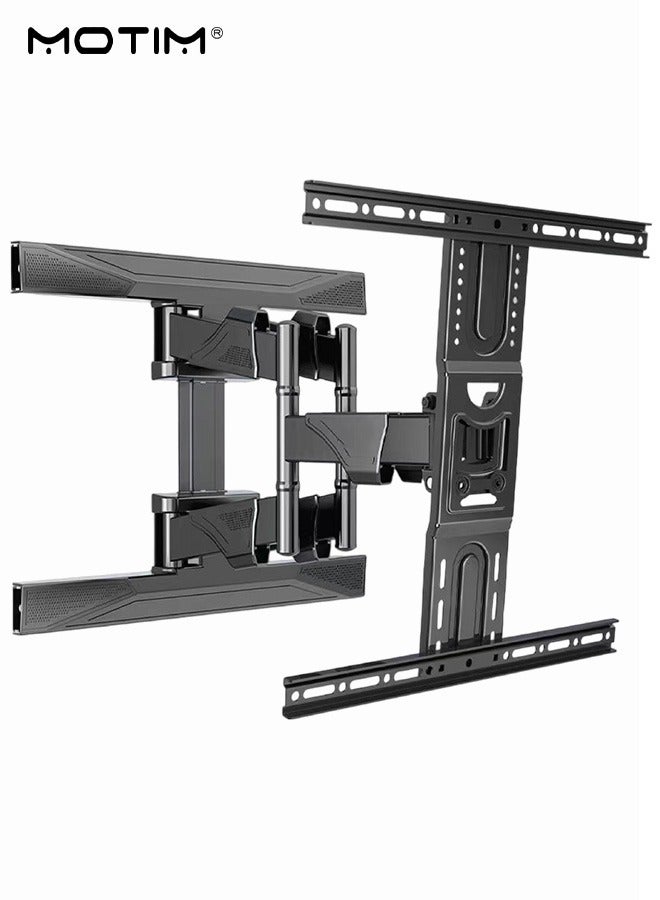 موتيم حامل حائط تلفاز حائطي كامل الحركة مقاس 26-63 بوصة، حامل حائط تلفاز قابل للتعديل من سبائك الألومنيوم السميكة مع إمكانية الدوران والإمالة، حامل تلفاز يحمل وزن يصل إلى 100 رطل - Image 1